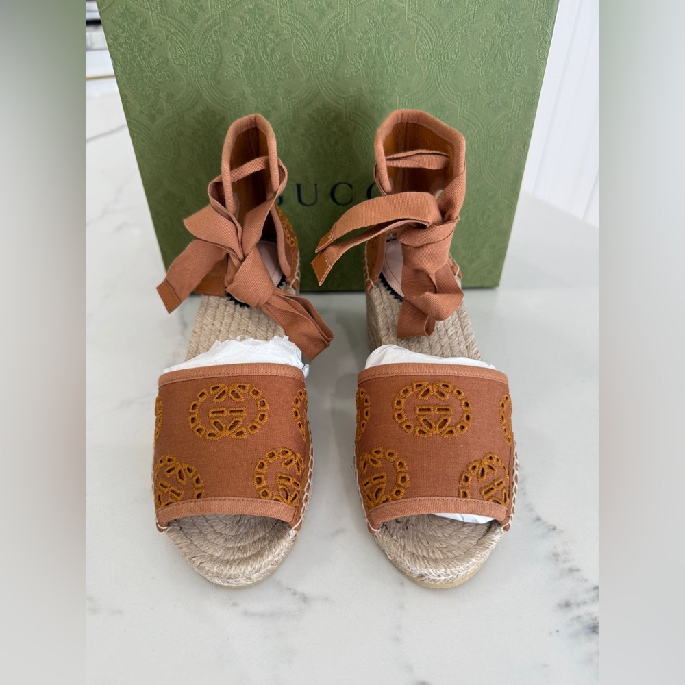 Gucci Interlocking GG Wedge Espadrilles
